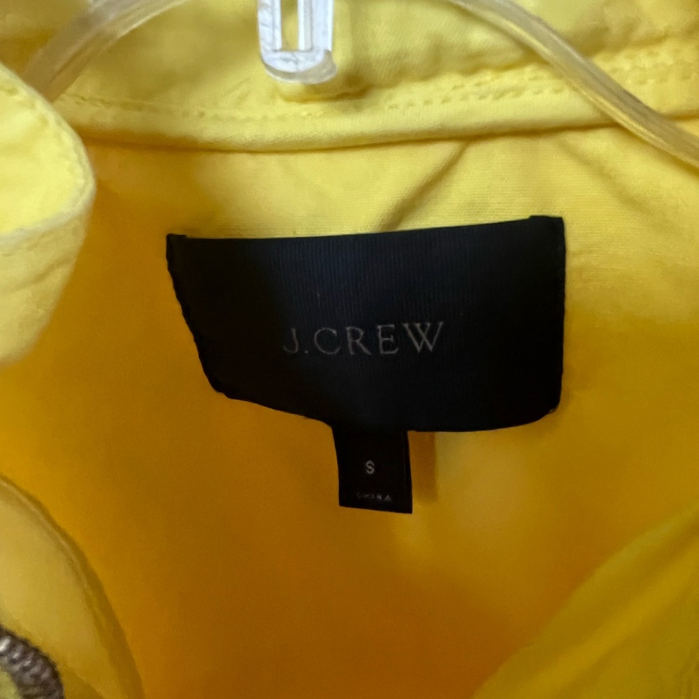J. Crew Women’s‎ Yellow Light Weight Full Zip Hooded Anorak- Size Small - Picture 6 of 12